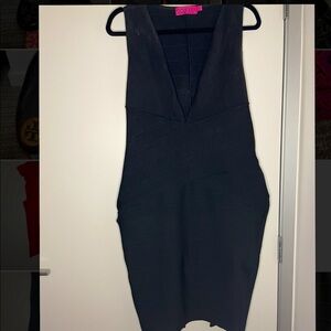 Plunging neckline bandage dress